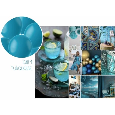 Folat Ballons Calm Turquoise 33cm | 100 pièces
