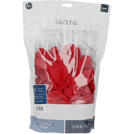 Folat Ballonnen Robijn Rood 33cm | 100 stuks Folat Ballonnen Robijn Rood 33cm | 100 stuks