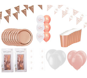 Tuf-Tuf Eid Mubarak Decoration Set XL Rose Gold-White | 48-piece