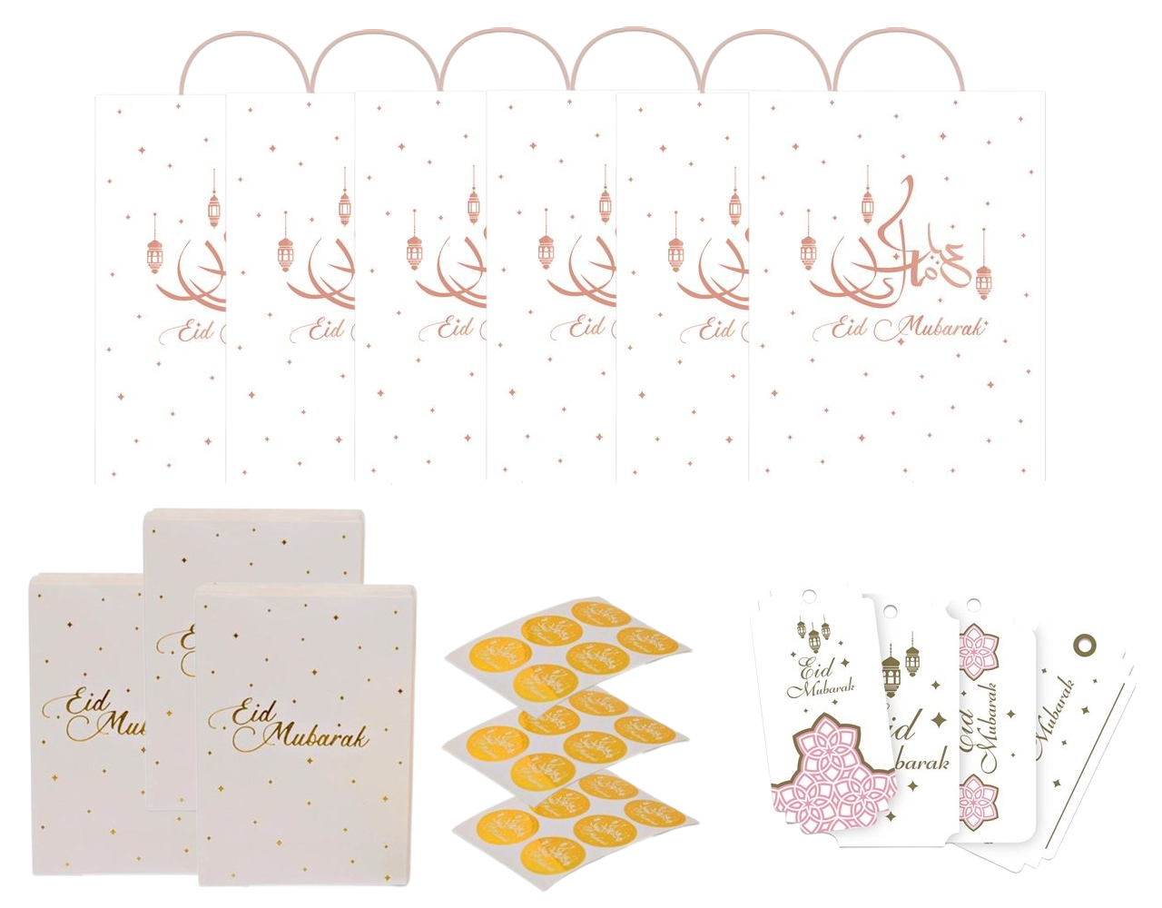 Tuf-Tuf Eid Mubarak Geschenktaschen-Set Rose-Gold | 38-teilig