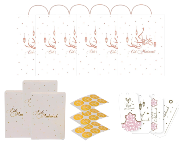 Tuf-Tuf Eid Mubarak Geschenktaschen-Set Rose-Gold | 38-teilig
