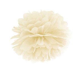 Partydeco Pompom Ivory/Creme Paper 35cm | per Unit Partydeco Pompom Ivory/Creme Paper 35cm | per Unit