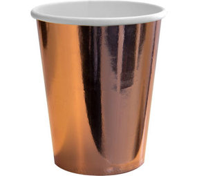 Unique Party Cup Rose Gold Metallic 25cl | 8 pieces Unique Party Cup Rose Gold Metallic 25cl | 8 pieces