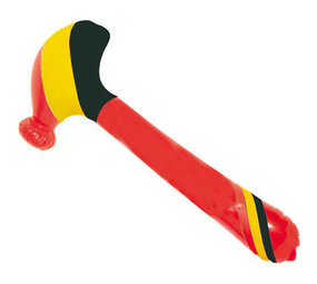 Folat Opblaasbare Hamer Geel Zwart Rood Duitsland-Belgie 90cm | per stuk Folat Opblaasbare Hamer Geel Zwart Rood Duitsland-Belgie 90cm | per stuk