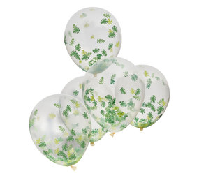 Ginger Ray Ballon Confetti Feuilles Tropicales | 5 pièces