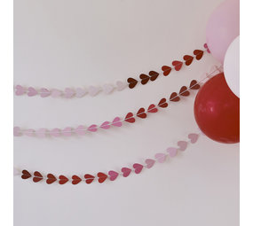 Ginger Ray Hartjes Slinger Rood/Roze 5meter | per stuk