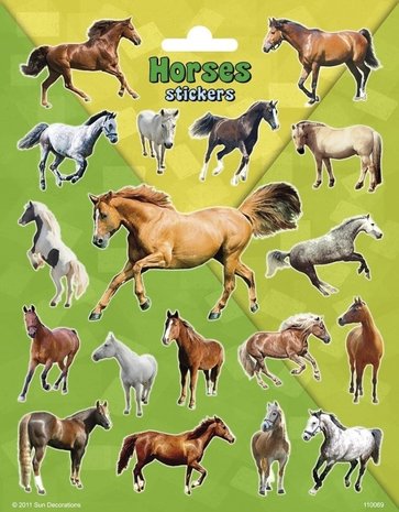 Chevaux d'autocollants 18 autocollants par feuille