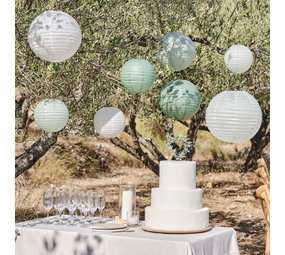 Ginger Ray Lantern Sage Green/White | 8 pieces Ginger Ray Lantern Sage Green/White | 8 pieces