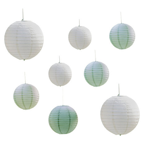 Ginger Ray Lantern Sage Green/White | 8 pieces Ginger Ray Lantern Sage Green/White | 8 pieces