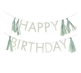 Ginger Ray Sage Green Letterlinger Happy Birthday | per Unit Ginger Ray Sage Green Letterlinger Happy Birthday | per Unit