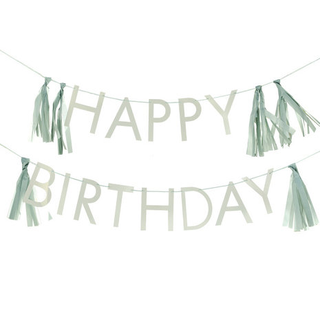 Ginger Ray Sage Green Letterlinger Happy Birthday | per Unit