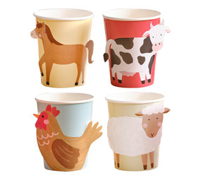 Ginger Ray On the Farm Cups | 8 pieces