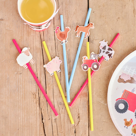 Ginger Ray On the Farm Straws | 16 pieces