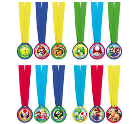 Amscan Super Mario Medaille | 12 stuks Amscan Super Mario Medaille | 12 stuks
