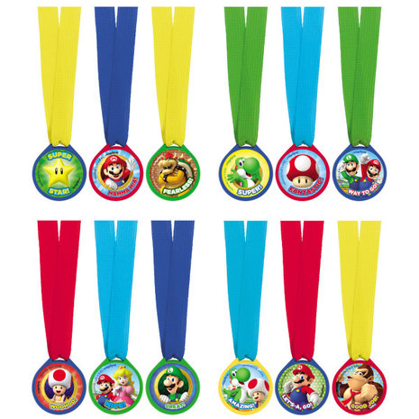 Amscan Médaille Super Mario | 12 pièces Amscan Médaille Super Mario | 12 pièces