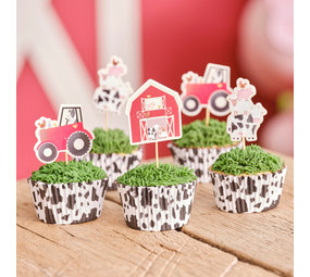 Ginger Ray Auf dem Bauernhof Cup Cake Dekoration Set | 12 Stück