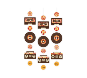 Paper Dreams 70's hanging decoration 120 cm | 3 pieces Paper Dreams 70's hanging decoration 120 cm | 3 pieces