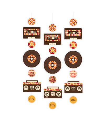 Paper Dreams 70's hanging decoration 120 cm | 3 pieces Paper Dreams 70's hanging decoration 120 cm | 3 pieces