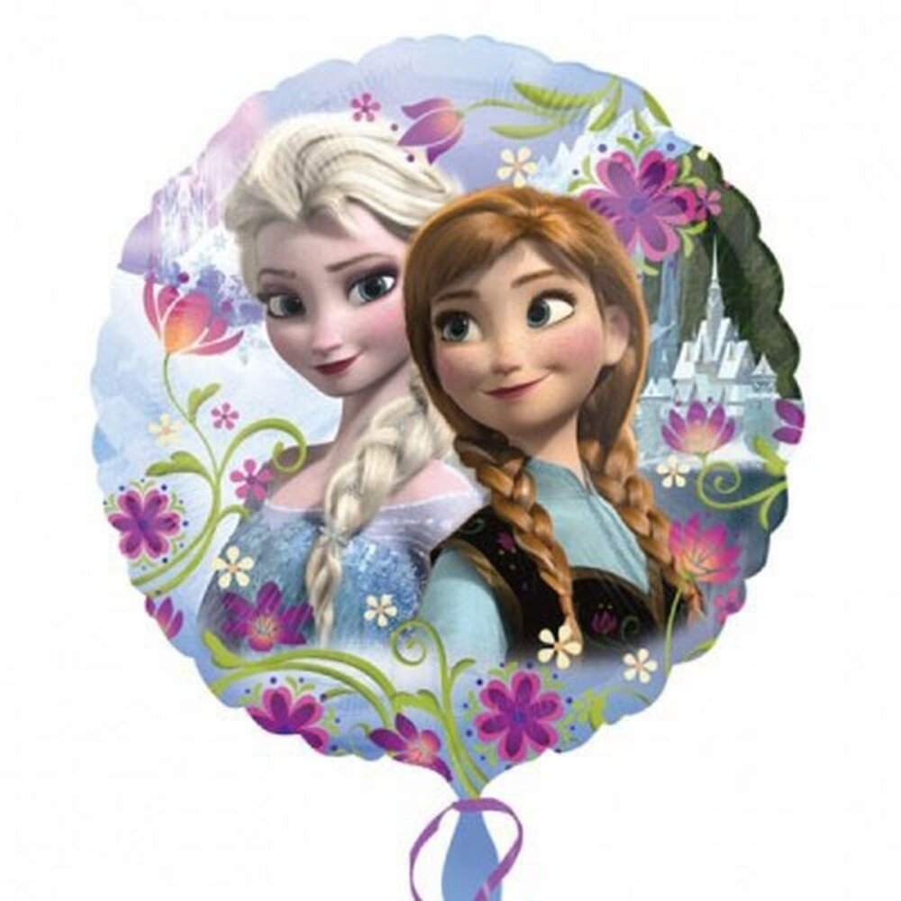 Ballon folie Frozen rond met bloemen zelf vullen Ballon folie Frozen rond met bloemen zelf vullen