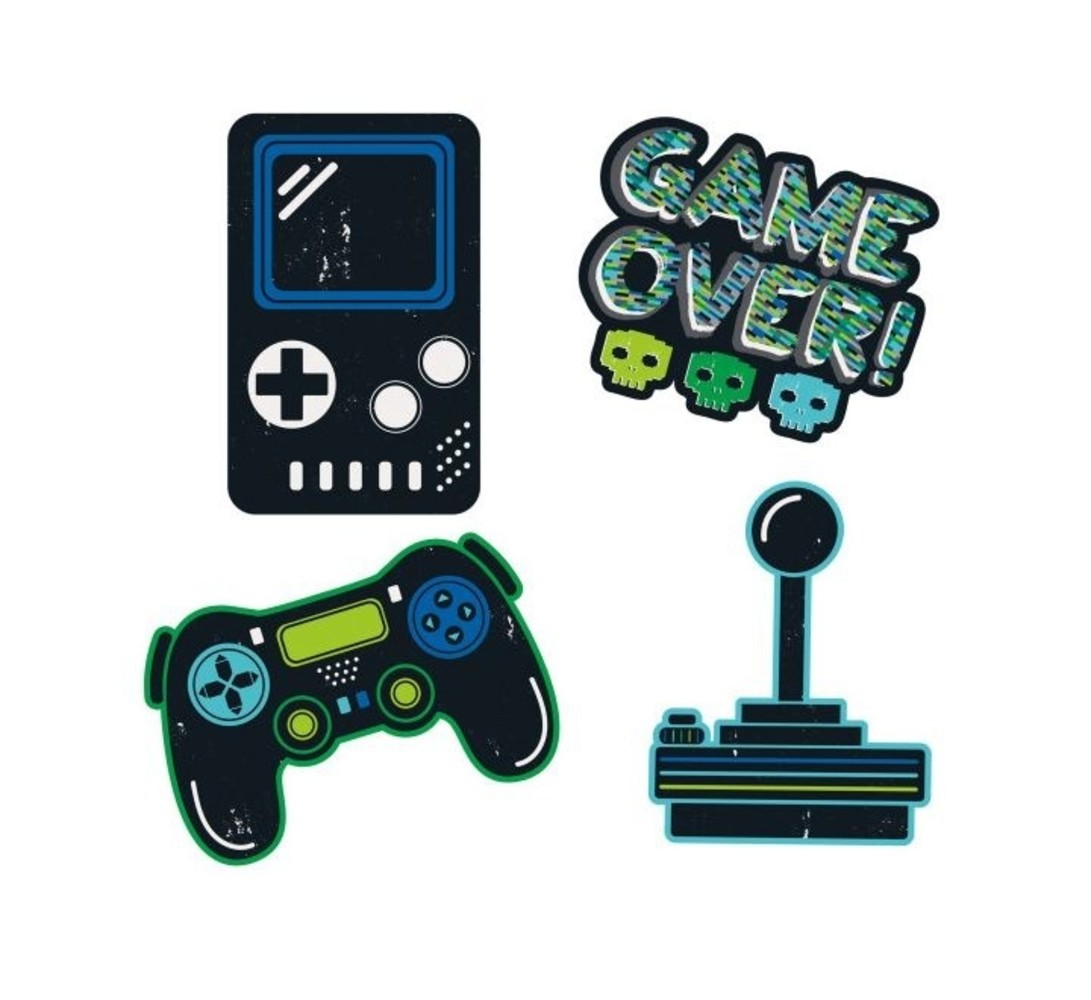 Unique Party Décoration murale d'anniversaire Gamer | 4 pièces Unique Party Décoration murale d'anniversaire Gamer | 4 pièces