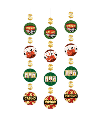 Paper Dreams Casino Theme hanging decoration | 3 pieces