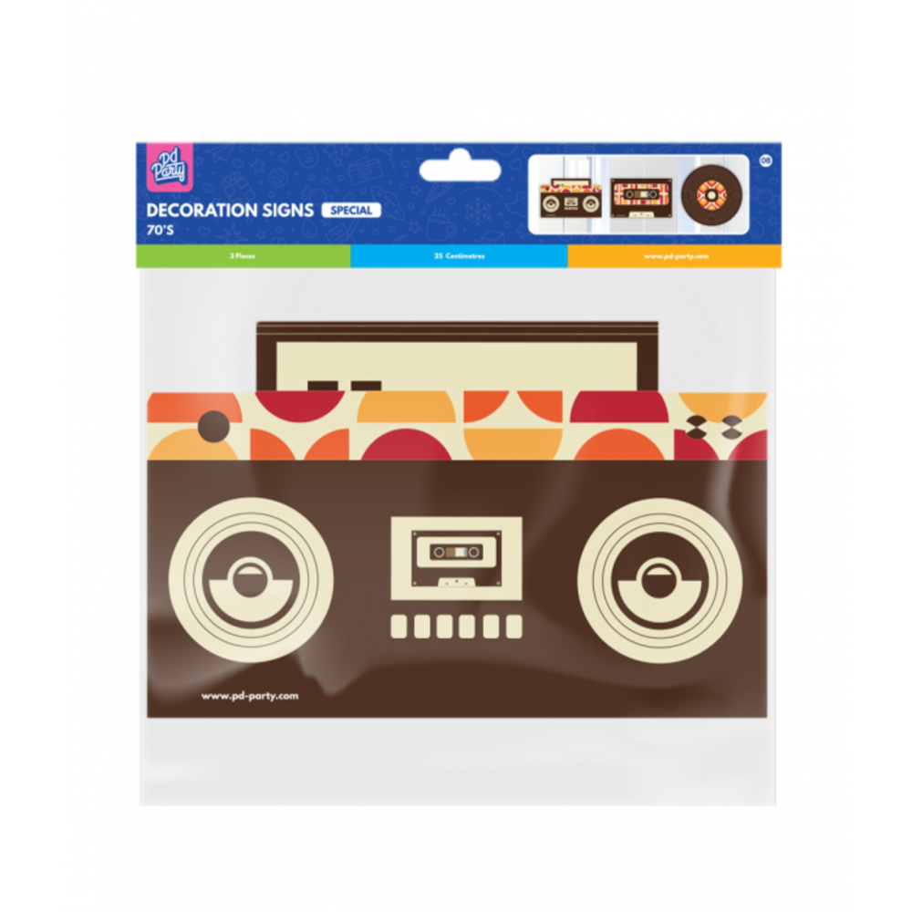 Paper Dreams 70's Deurborden 25cm | 3 stuks Paper Dreams 70's Deurborden 25cm | 3 stuks