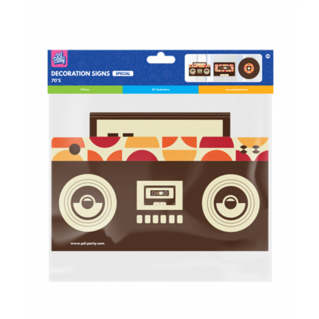 Paper Dreams 70's Deurborden 25cm | 3 stuks Paper Dreams 70's Deurborden 25cm | 3 stuks