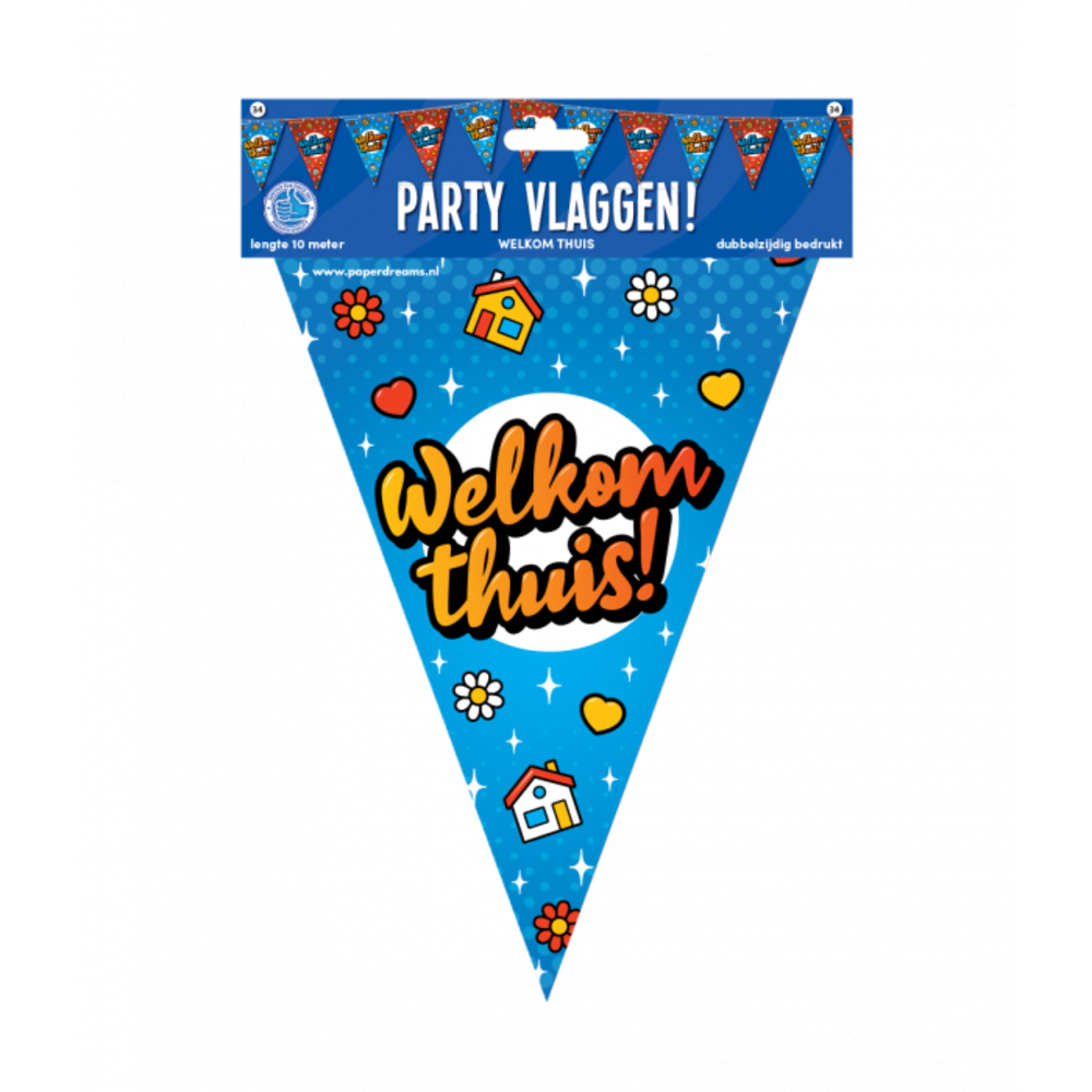 Paper Dreams Welcome Home Cartoon Flag Line 10m | per Unit Paper Dreams Welcome Home Cartoon Flag Line 10m | per Unit