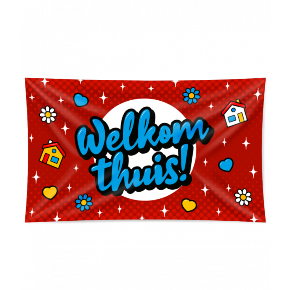 Paper Dreams Welkom Thuis Cartoon XXL Wandflagge | 150x90cm Paper Dreams Welkom Thuis Cartoon XXL Wandflagge | 150x90cm