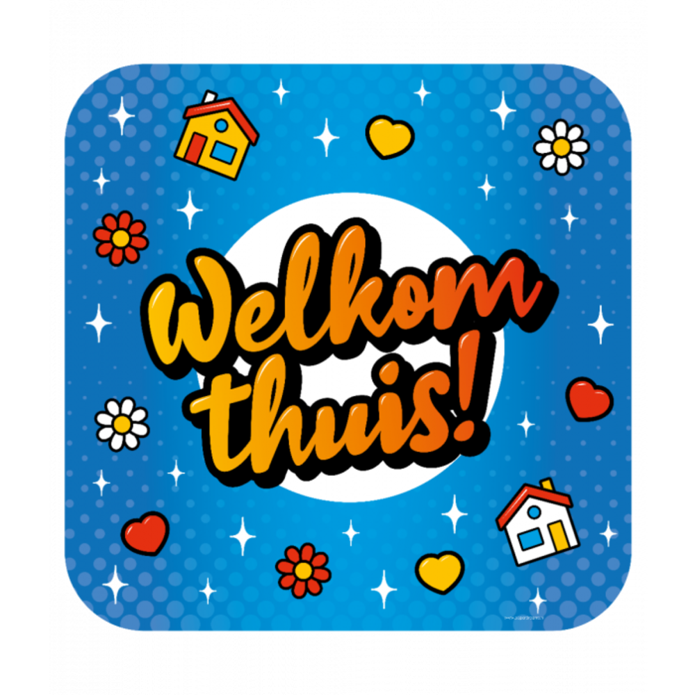 Paper Dreams Plaque de porte Welkom Thuis Cartoon | 50x50cm