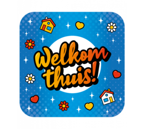 Paper Dreams Plaque de porte Welkom Thuis Cartoon | 50x50cm Paper Dreams Plaque de porte Welkom Thuis Cartoon | 50x50cm