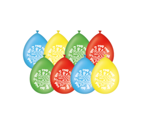 Paper Dreams Happy Birthday Cartoon Balloons | 8 pieces