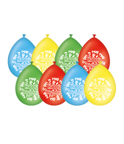 Paper Dreams Happy Birthday Cartoon Ballonnen | 8 stuks Paper Dreams Happy Birthday Cartoon Ballonnen | 8 stuks