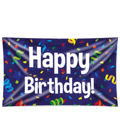 Paper Dreams Happy Birthday Cartoon XXL Gevelvlag | 90x150cm Paper Dreams Happy Birthday Cartoon XXL Gevelvlag | 90x150cm