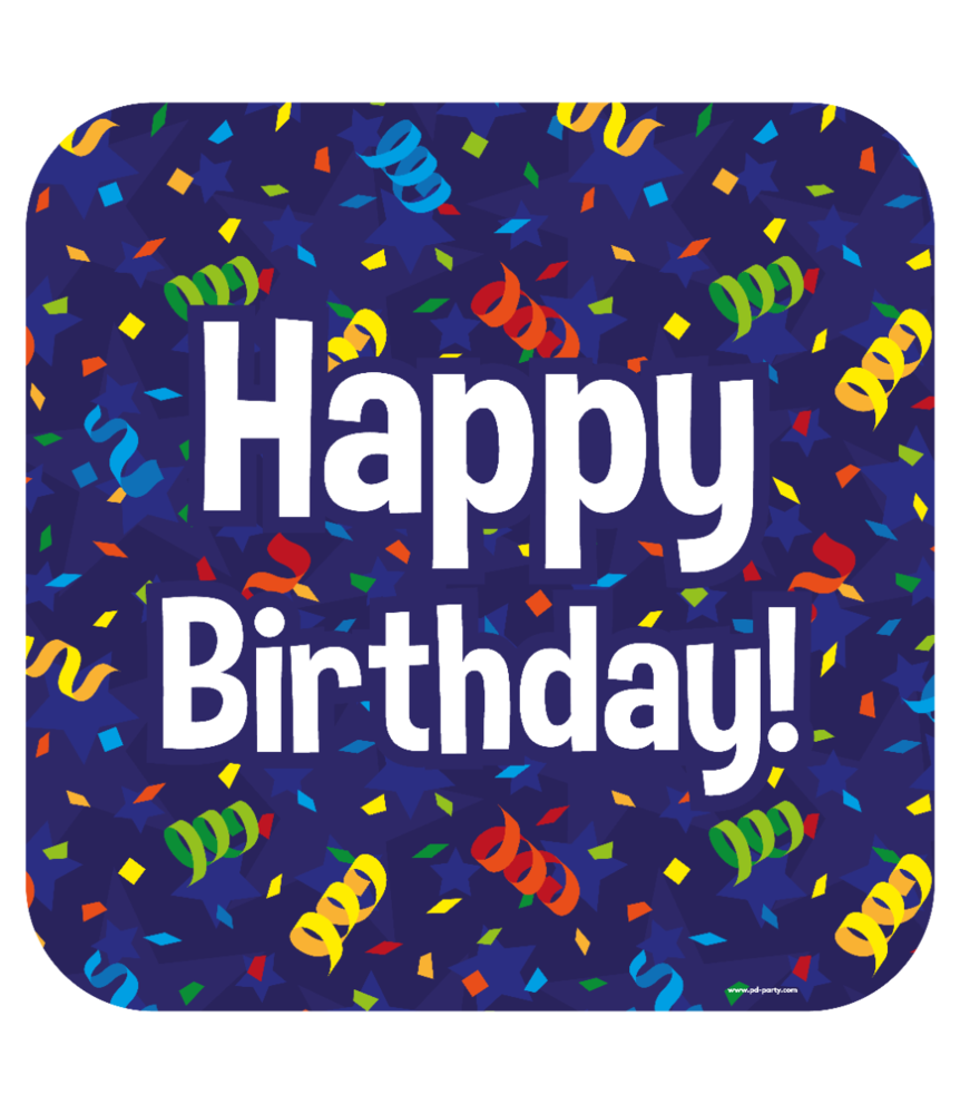 Paper Dreams Happy Birthday Cartoon Deurbord | 50x50cm Paper Dreams Happy Birthday Cartoon Deurbord | 50x50cm