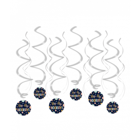 Paper Dreams Hip Hip Hooray Swirl 70cm | 6 pieces