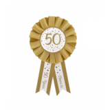Paper Dreams Leeftijden Rozet  50 jaar Wit/ Goud 14cm | per stuk Paper Dreams Leeftijden Rozet  50 jaar Wit/ Goud 14cm | per stuk