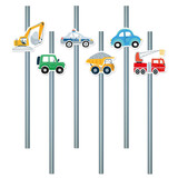 Tuf-Tuf Vehicles Straws Paper 6 pieces Tuf-Tuf Vehicles Straws Paper 6 pieces