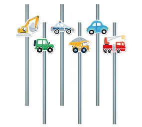 Tuf-Tuf Vehicles Straws Paper 6 pieces
