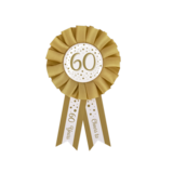 Paper Dreams Altersrosette 60 Jahre Weiß/Gold 14cm | pro Stück