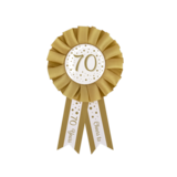 Paper Dreams Leeftijden Rozet  70 jaar Wit/ Goud 14cm | per stuk Paper Dreams Leeftijden Rozet  70 jaar Wit/ Goud 14cm | per stuk