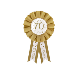 Paper Dreams Rosette âges 70 ans Blanc/Or 14cm | par pièce