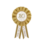 Paper Dreams Leeftijden Rozet  80 jaar Wit/ Goud 14cm | per stuk Paper Dreams Leeftijden Rozet  80 jaar Wit/ Goud 14cm | per stuk