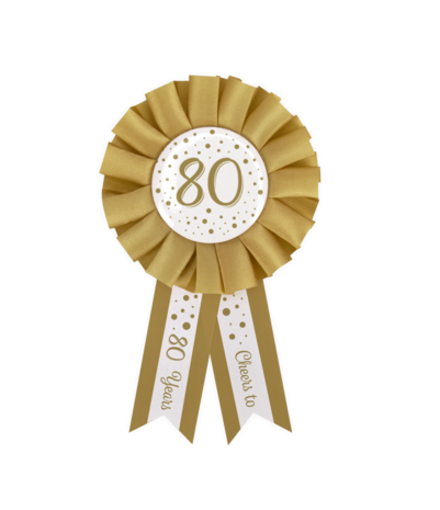 Paper Dreams Ages Rosette 80 years White/ Gold 14cm | per Unit Paper Dreams Ages Rosette 80 years White/ Gold 14cm | per Unit