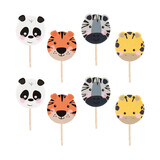 Tuf-Tuf Party Animal Taart Toppers 9cm | 8 stuks Tuf-Tuf Party Animal Taart Toppers 9cm | 8 stuks