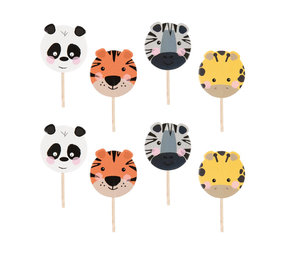 Tuf-Tuf Party Animal Taart Toppers 9cm | 8 stuks Tuf-Tuf Party Animal Taart Toppers 9cm | 8 stuks