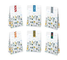 Tuf-Tuf Sacs à friandises pour véhicules 17.5x10cm | 6 pièces Tuf-Tuf Sacs à friandises pour véhicules 17.5x10cm | 6 pièces