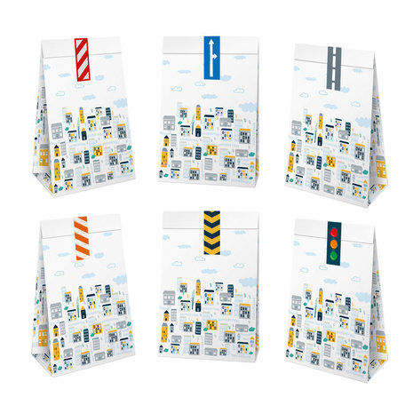 Tuf-Tuf Sacs à friandises pour véhicules 17.5x10cm | 6 pièces Tuf-Tuf Sacs à friandises pour véhicules 17.5x10cm | 6 pièces