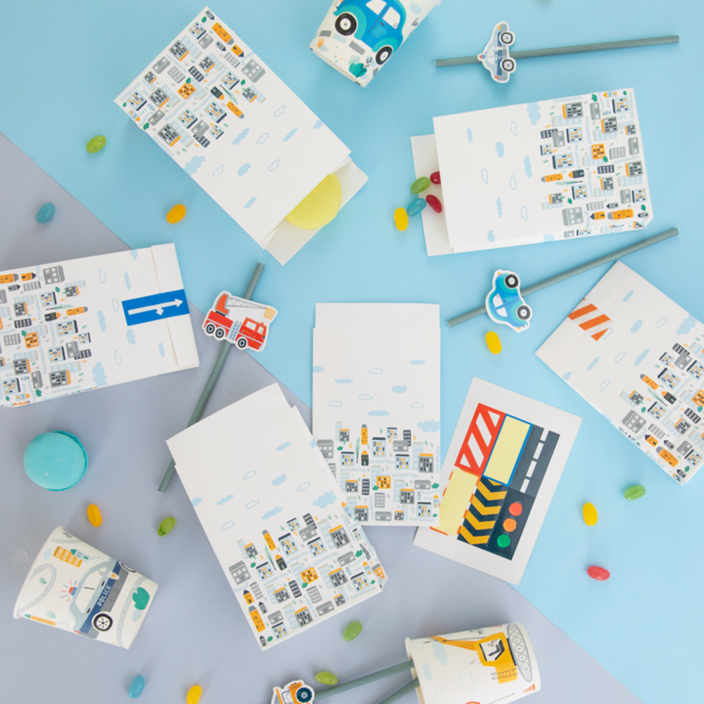 Tuf-Tuf Sacs à friandises pour véhicules 17.5x10cm | 6 pièces Tuf-Tuf Sacs à friandises pour véhicules 17.5x10cm | 6 pièces