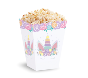 Tuf-Tuf Plateaux de pop-corn bébé licorne 8,5x12,5 cm | 6 morceaux